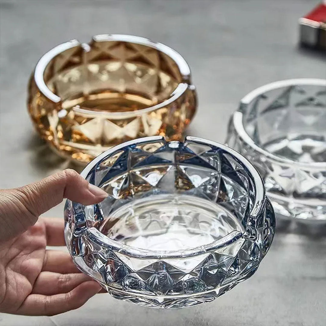 Light Luxury Large Round Glass Ashtray Design