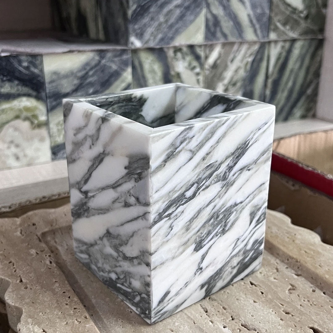 Luxury Calacatta Viola Marble Candle Jars