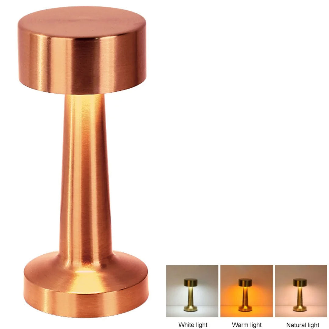 LED Rechargeable Retro Metal Touch Table Lamp