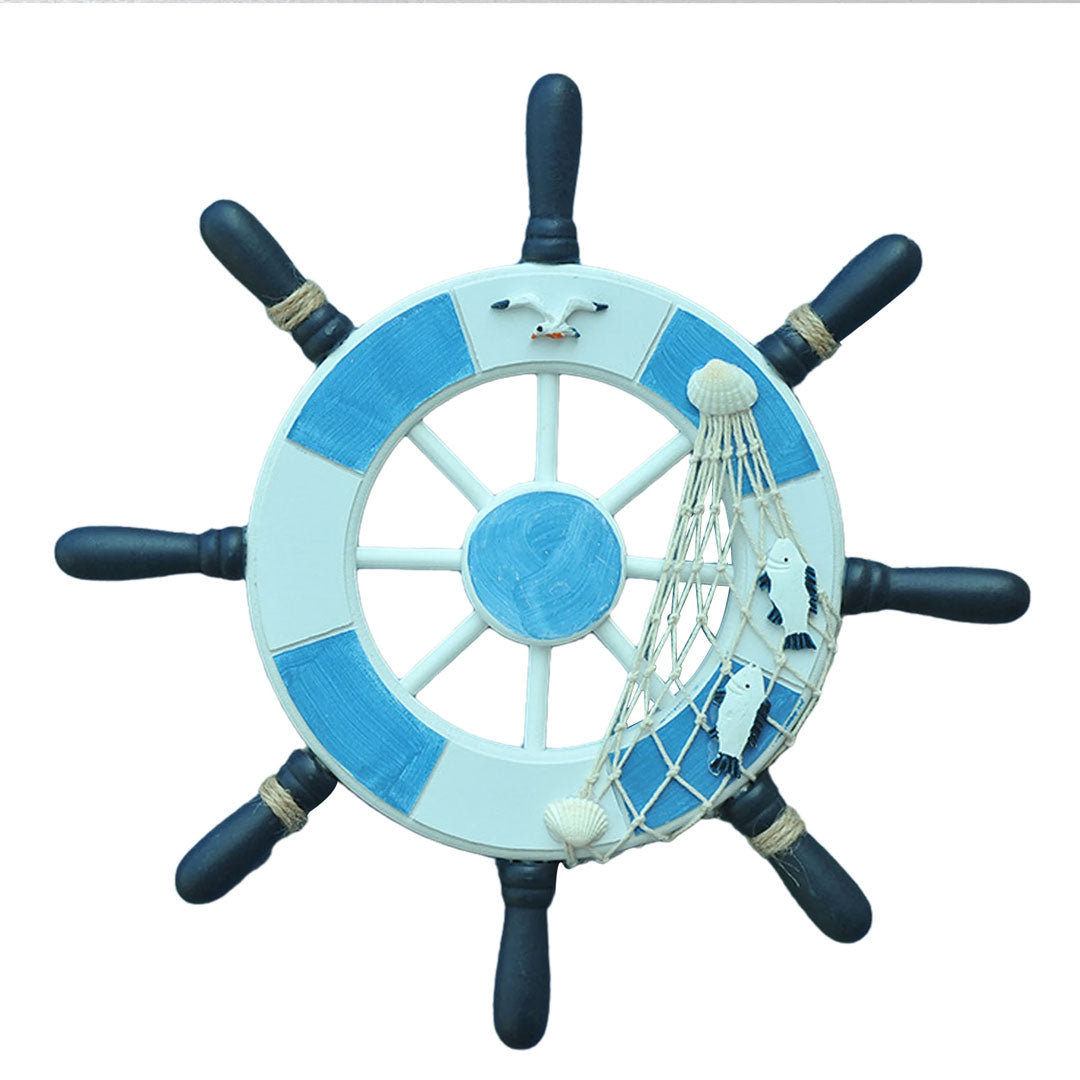 Nautical Charm Mediterranean style Steering Wheel Wall Decor