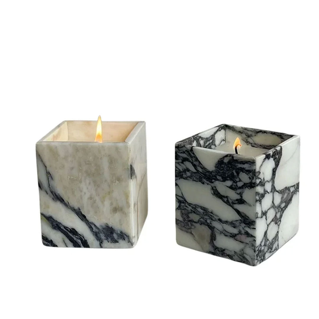 Luxury Calacatta Viola Marble Candle Jars