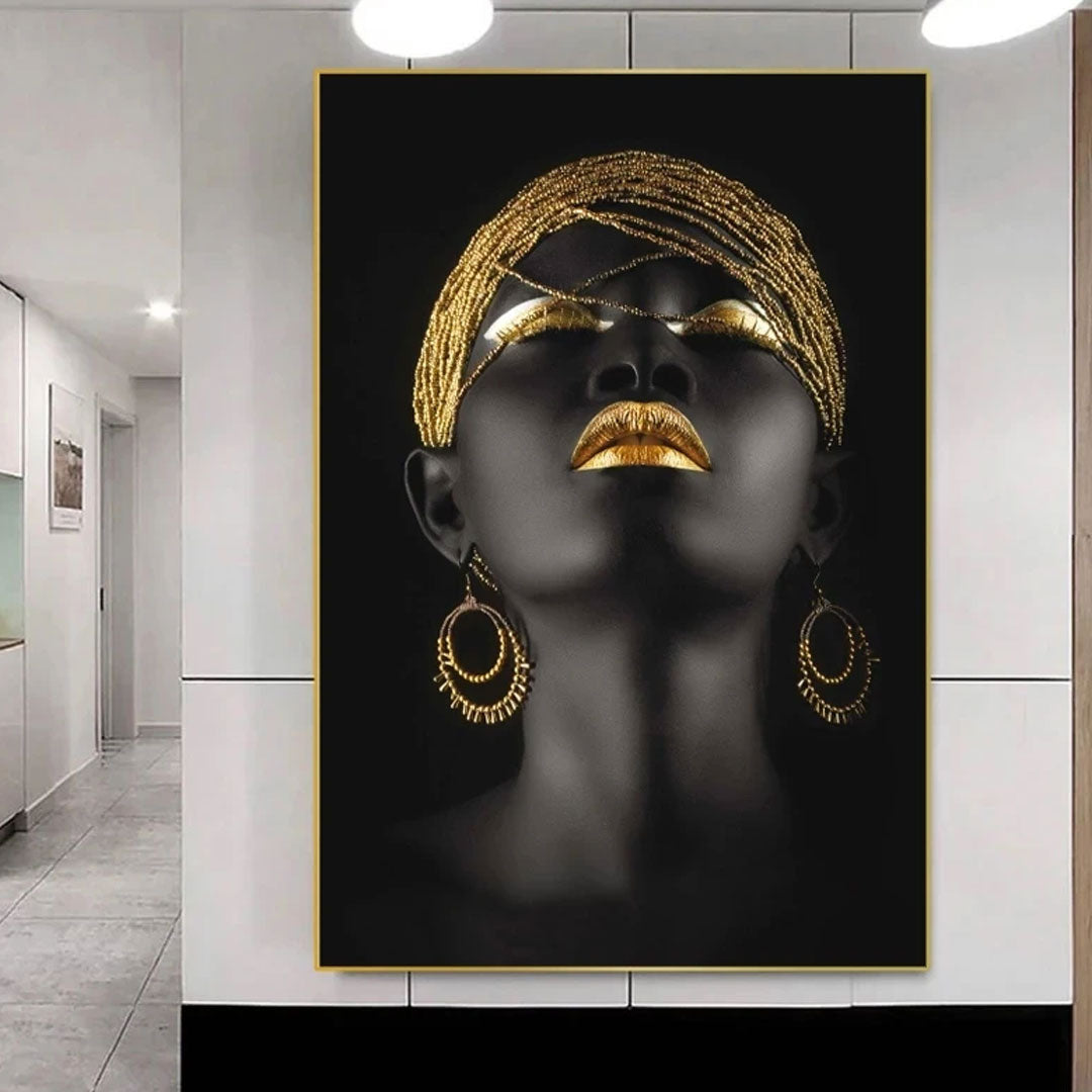 Golden African Woman Canvas Art