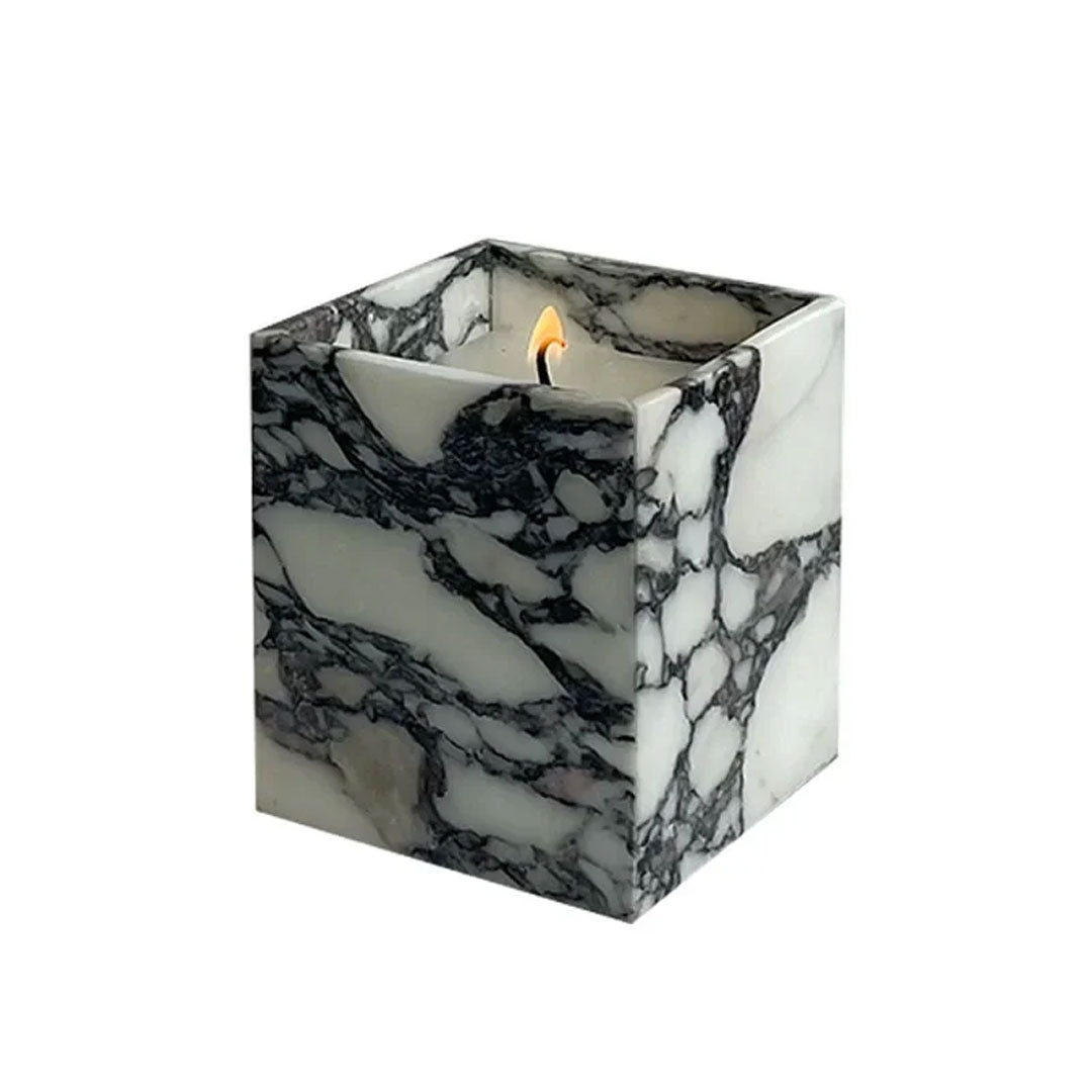 Luxury Calacatta Viola Marble Candle Jars