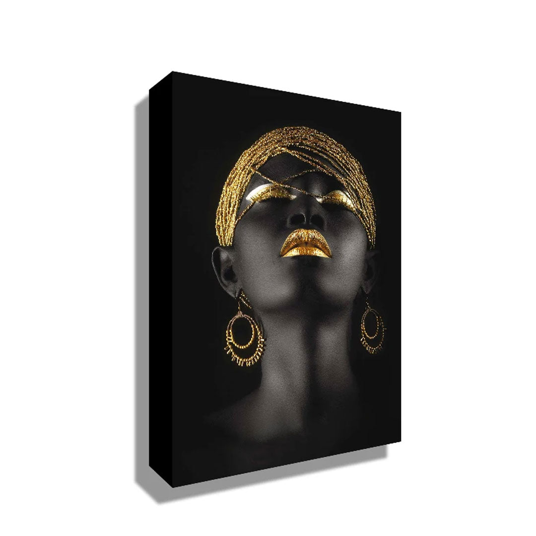 Golden African Woman Canvas Art