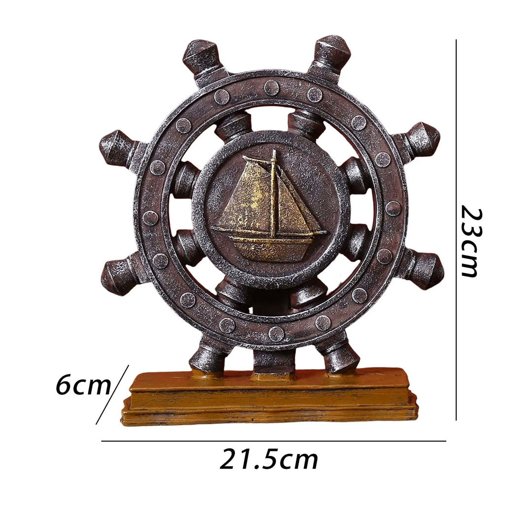 Nautical Charm Mediterranean style Steering Wheel Wall Decor