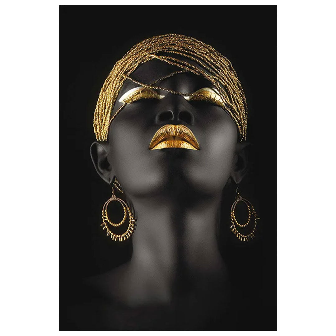 Golden African Woman Canvas Art