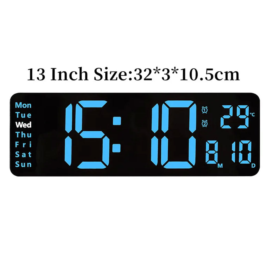 Large Digital Wall Clock Temperature Date Remote Control