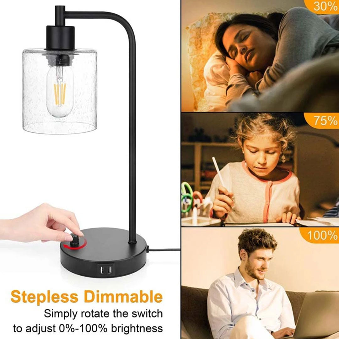 Dimmable Creative Dual USB Charging Bedside Lamp