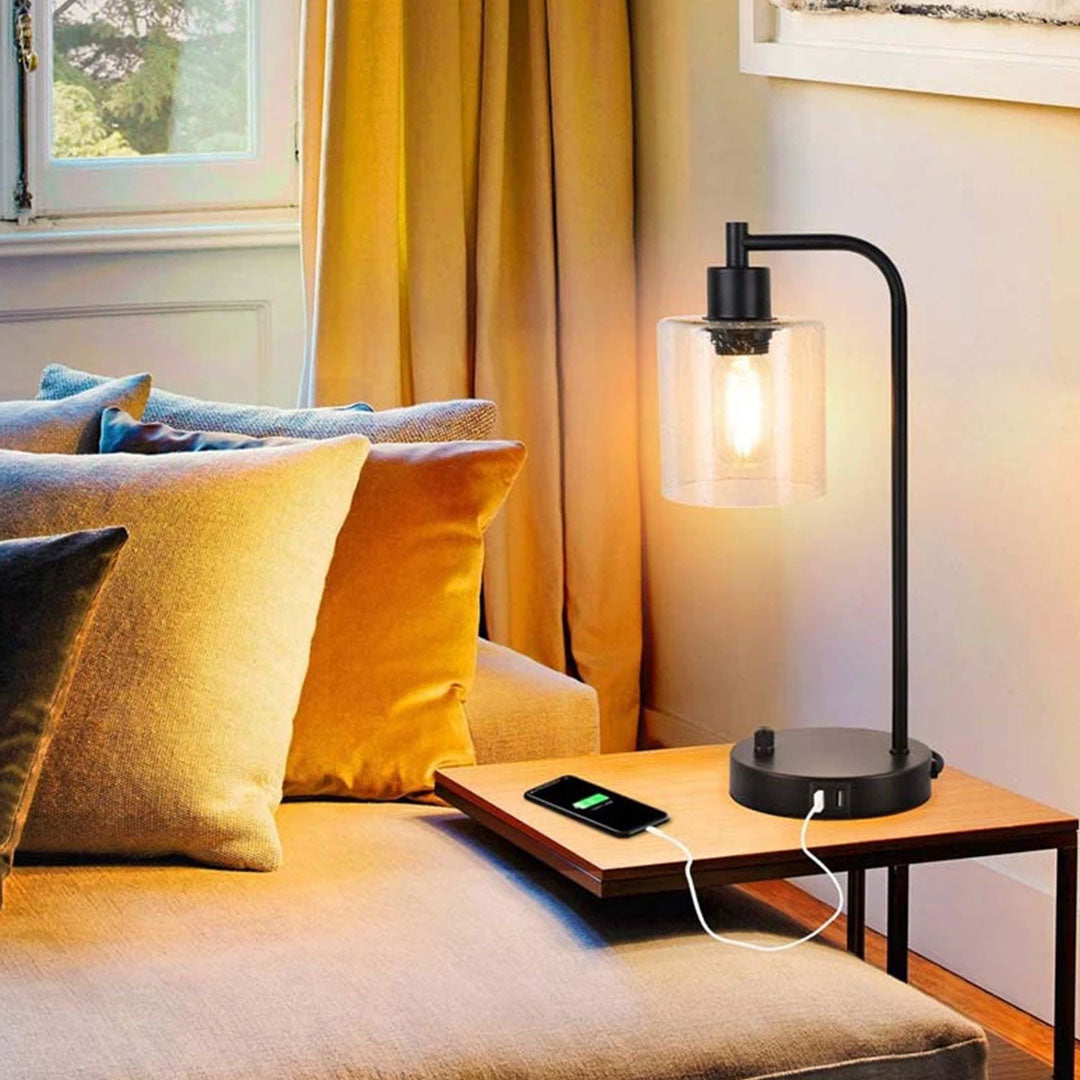 Dimmable Creative Dual USB Charging Bedside Lamp