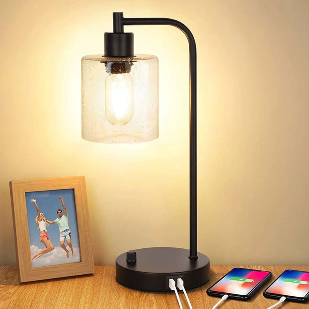 Dimmable Creative Dual USB Charging Bedside Lamp