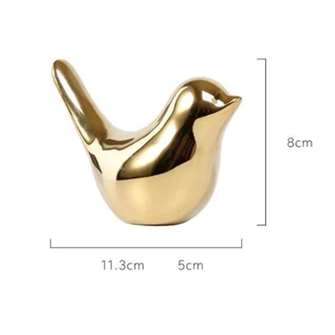 Gold Statue Nordic Ceramic Bird Figurine