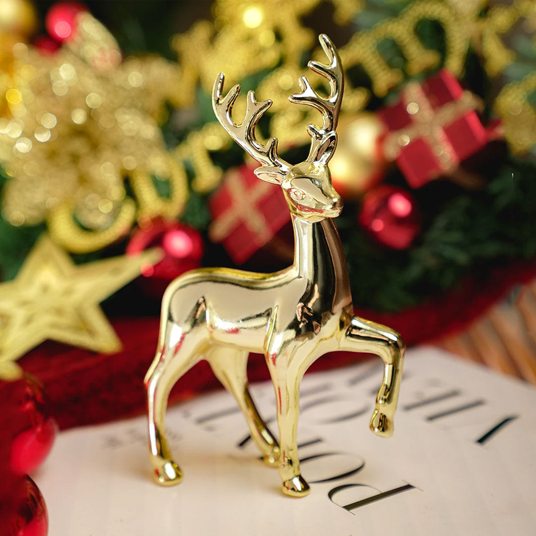 Luxury Christmas Gold Resin Deer Statue Decor