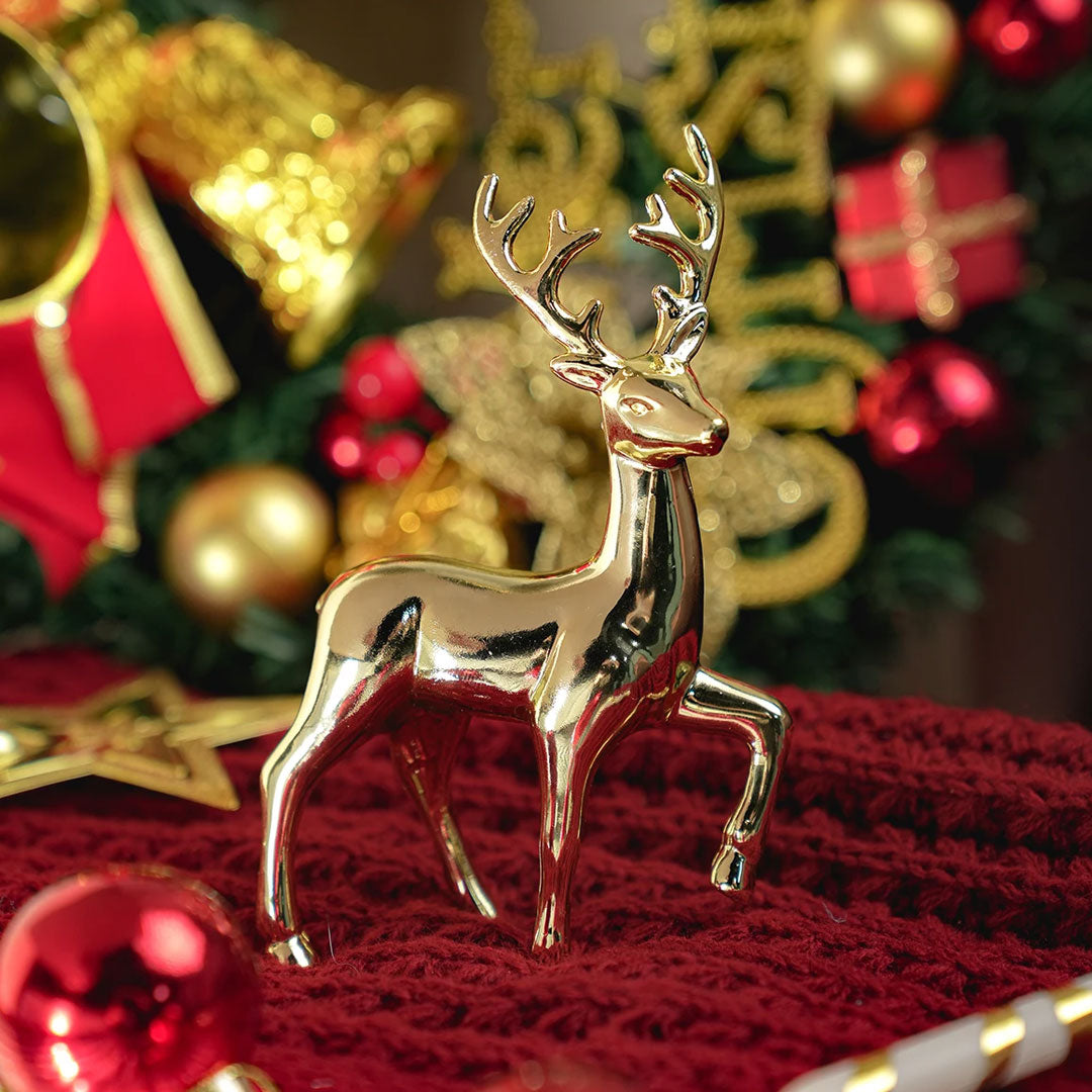 Luxury Christmas Gold Resin Deer Statue Decor