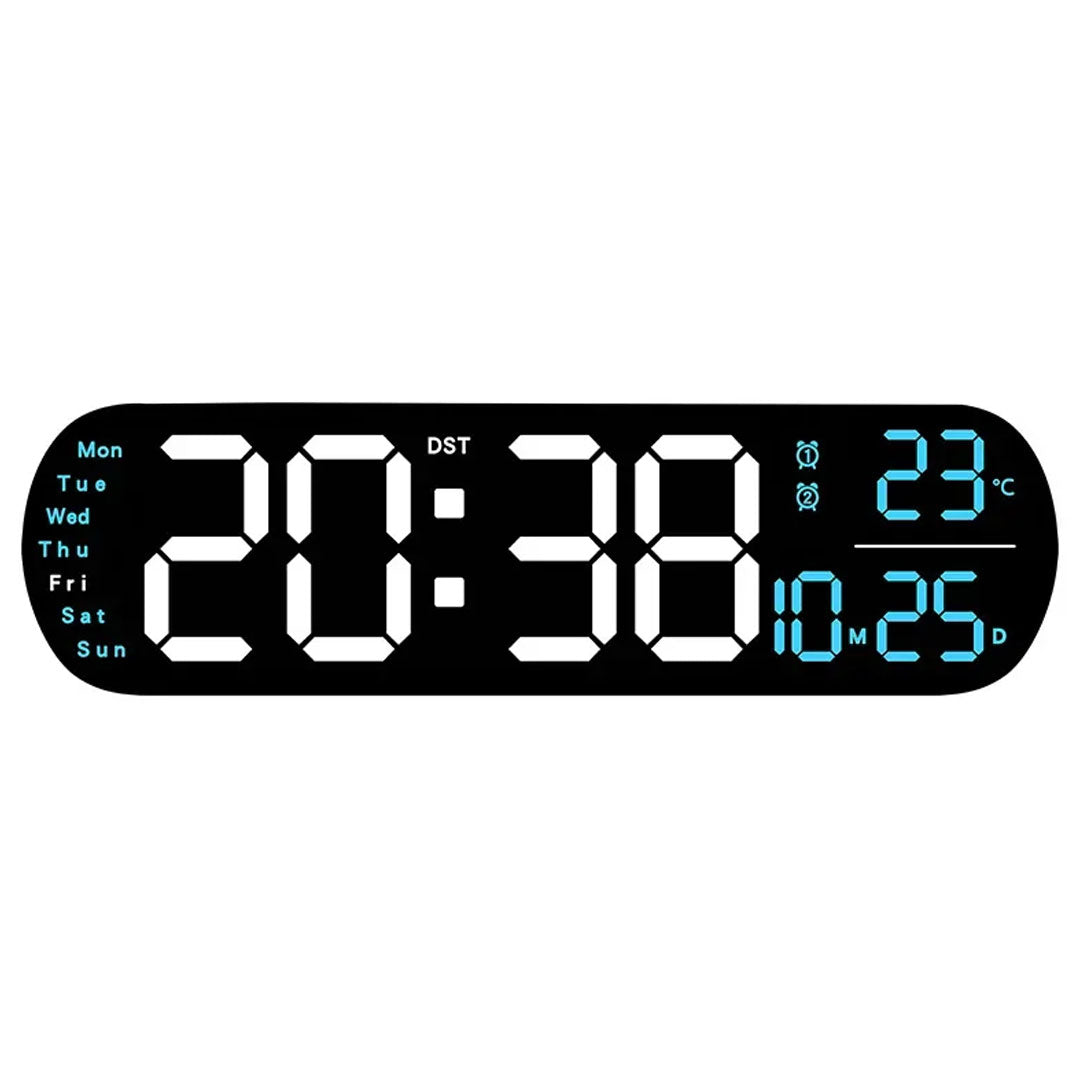 Large Digital Wall Clock Temperature Date Remote Control