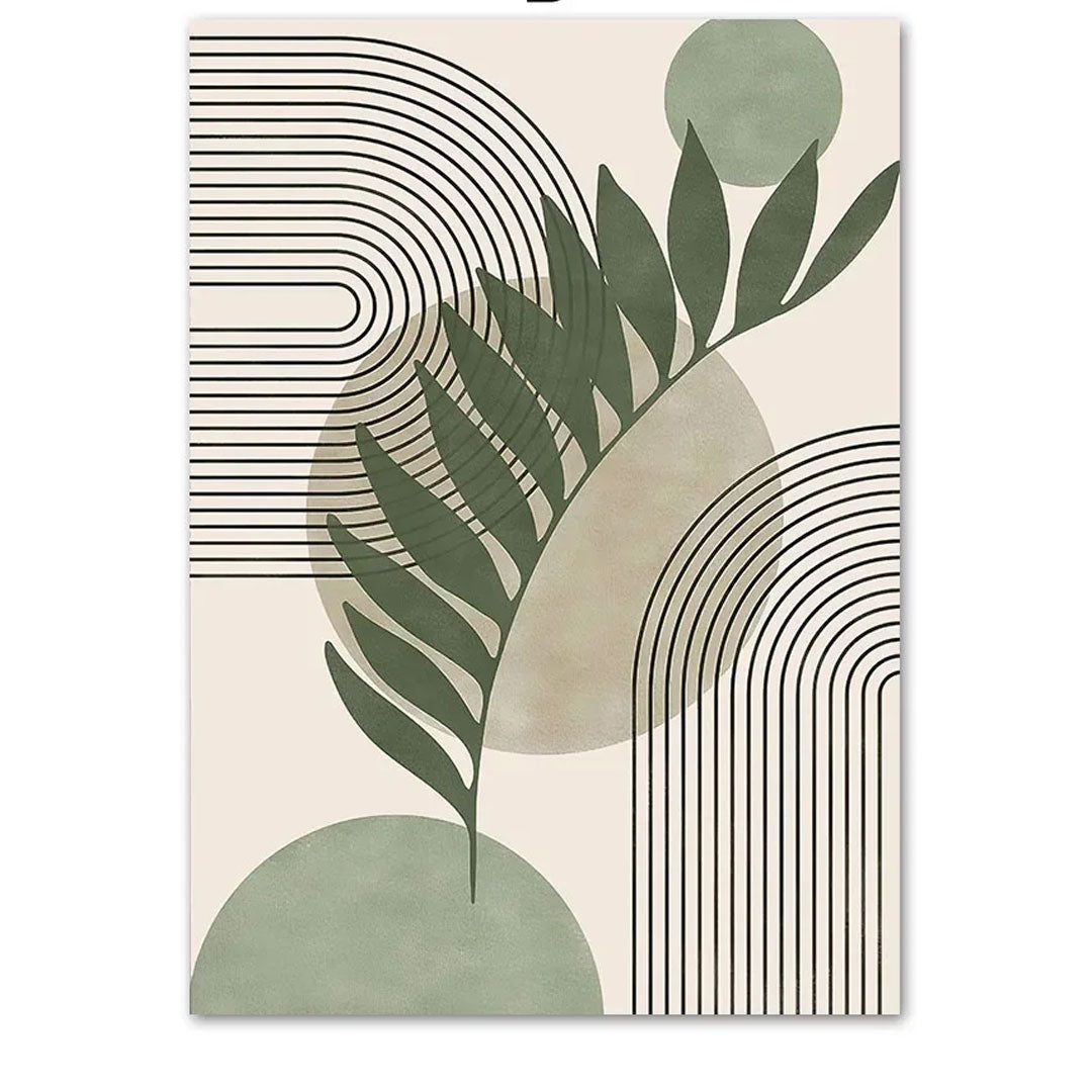 Matisse Inspired Green Leaf Canvas Painting