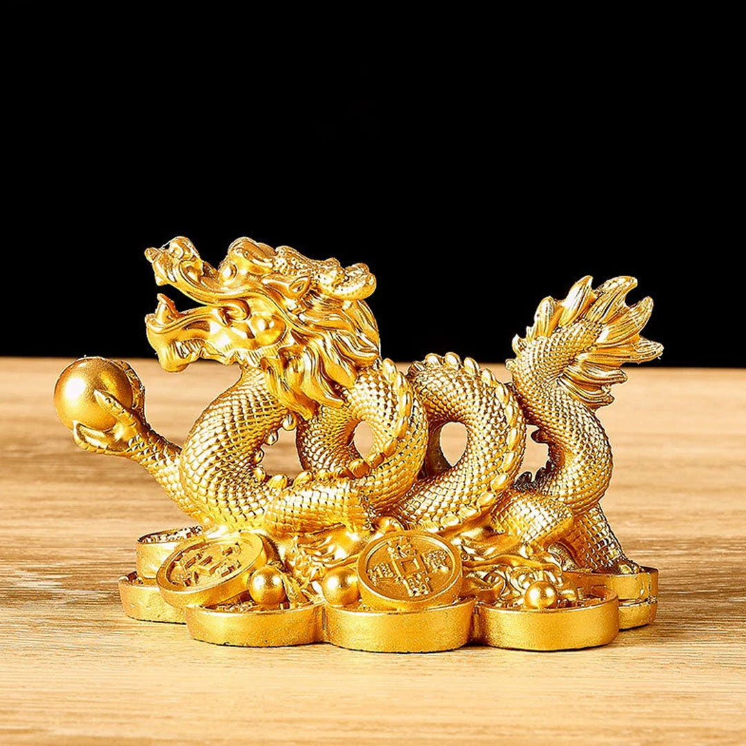 Feng Shui Chinese Money Dragon Statuette