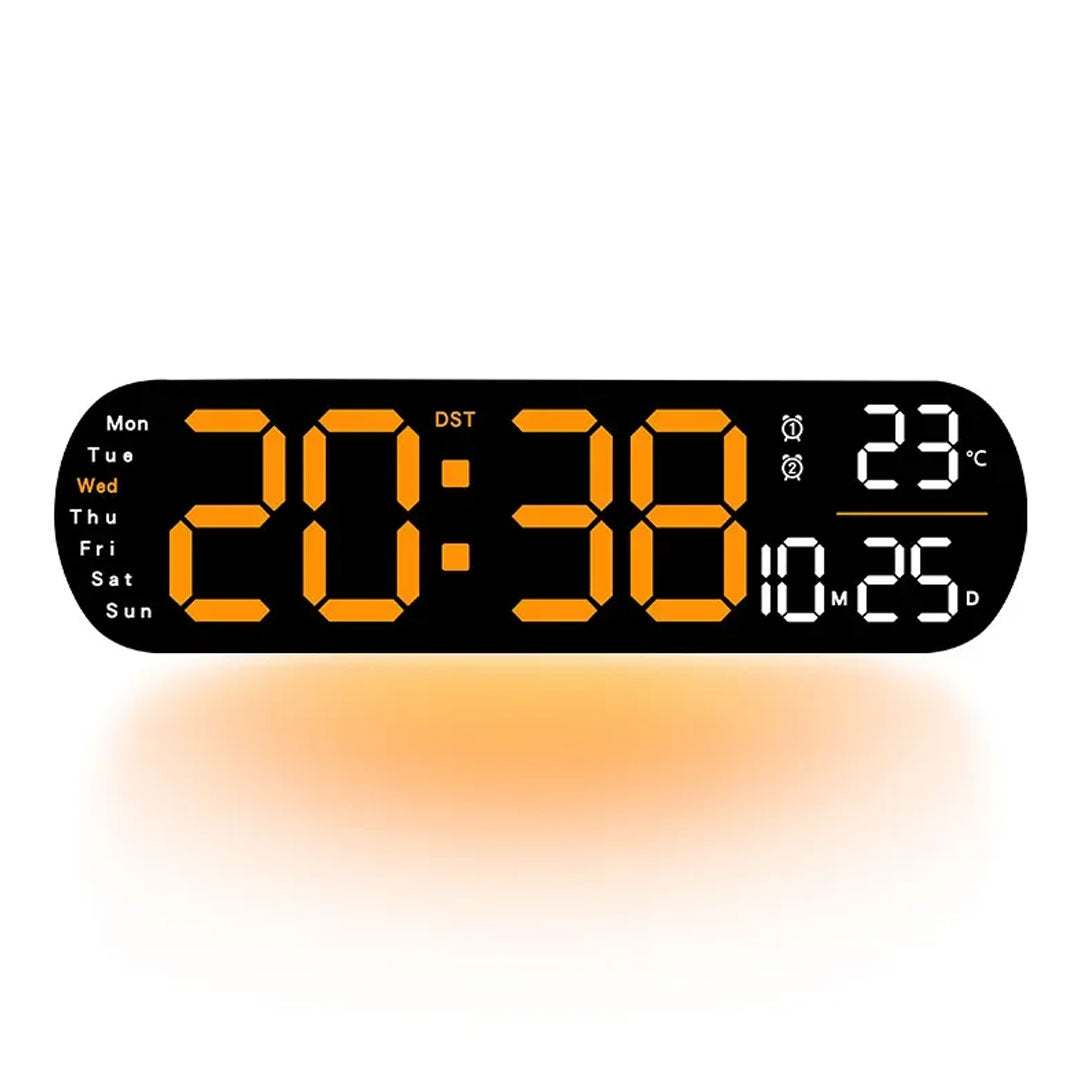 Large Digital Wall Clock Temperature Date Remote Control