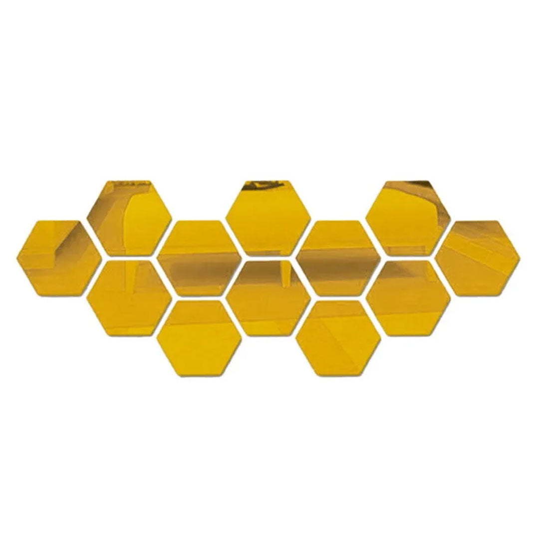 Hexagon Reflective Mirror Wall Stickers