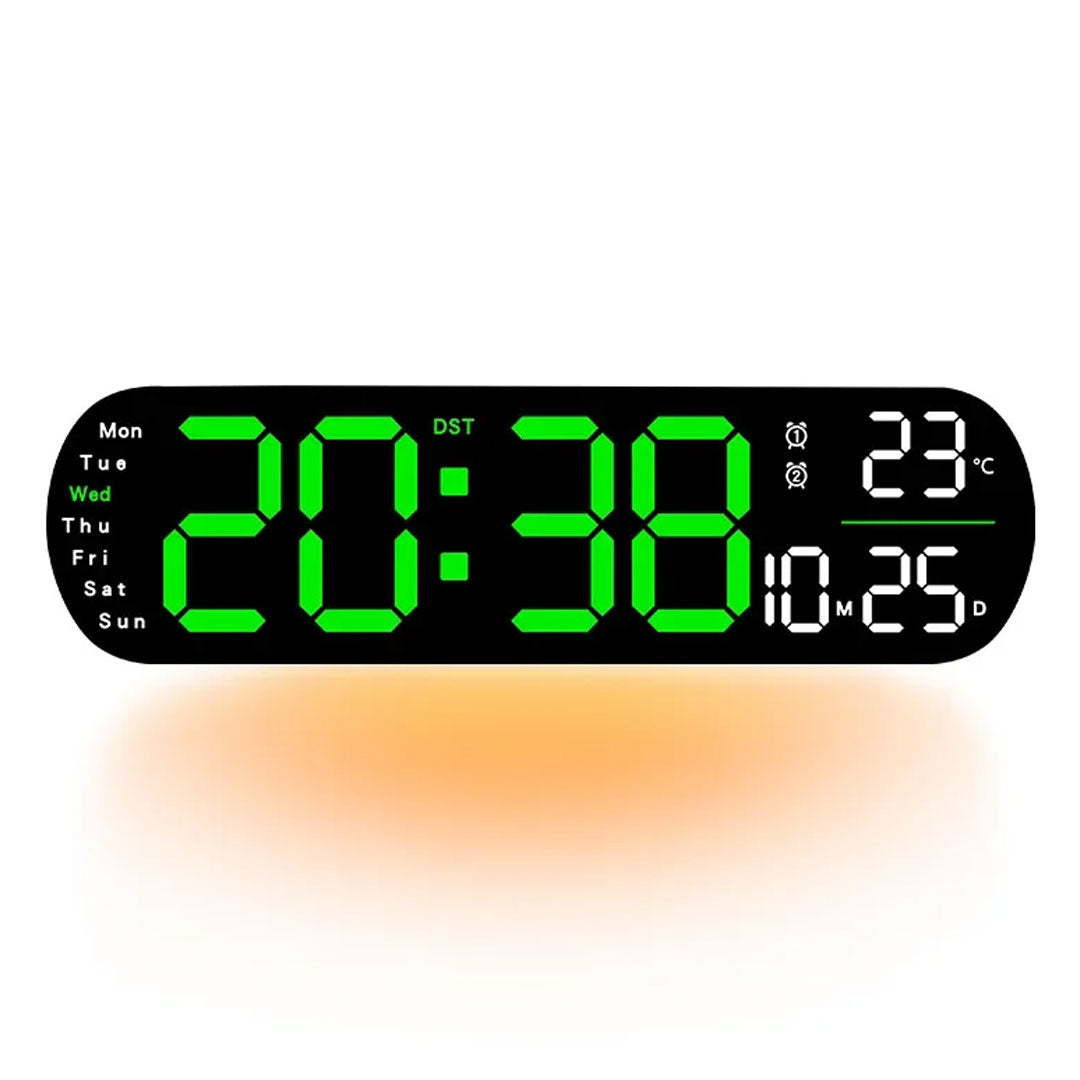 Large Digital Wall Clock Temperature Date Remote Control