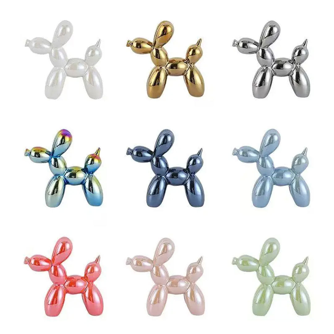 Creative Sculpture Mini Ceramic Balloon Dog Ornament