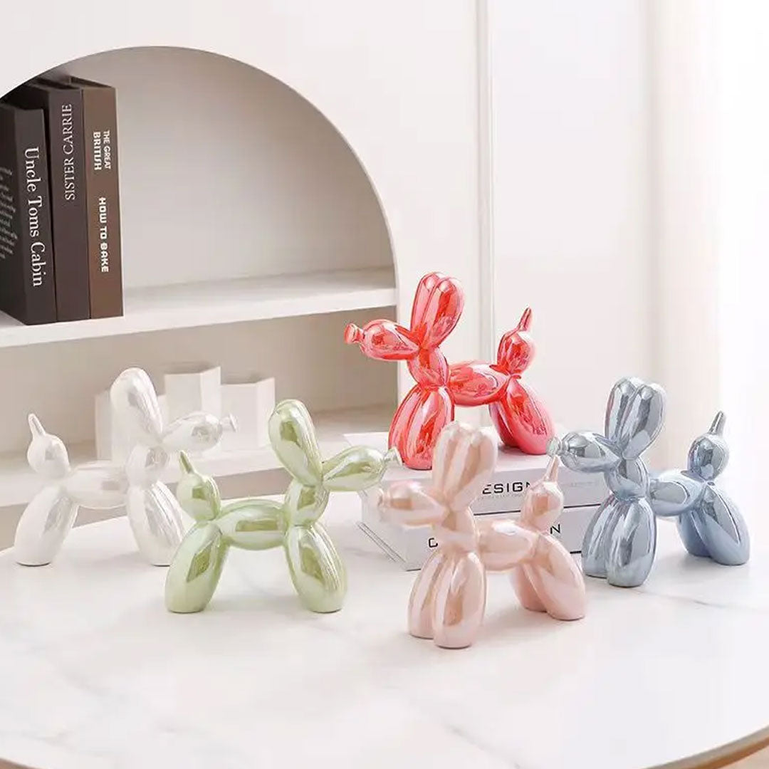 Creative Sculpture Mini Ceramic Balloon Dog Ornament