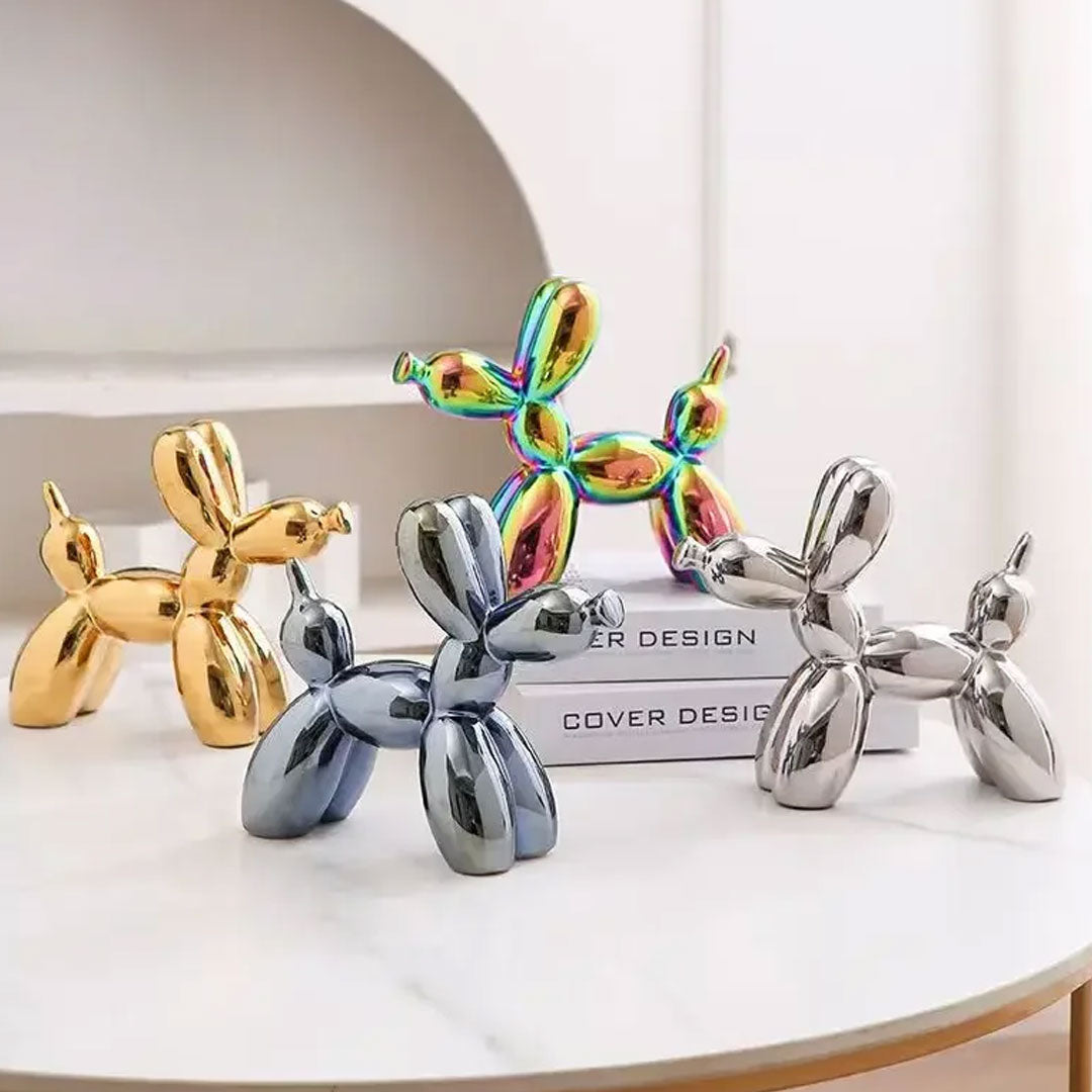 Creative Sculpture Mini Ceramic Balloon Dog Ornament