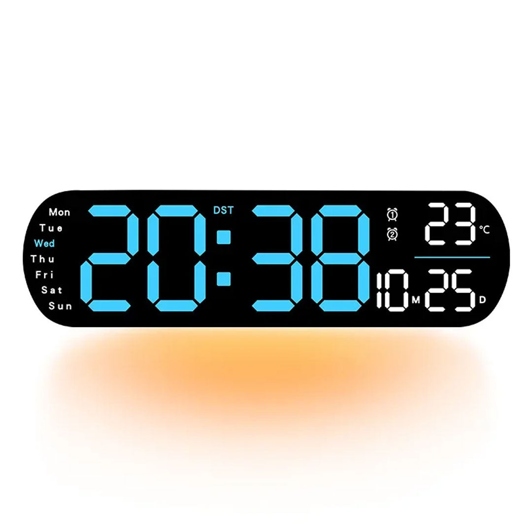 Large Digital Wall Clock Temperature Date Remote Control