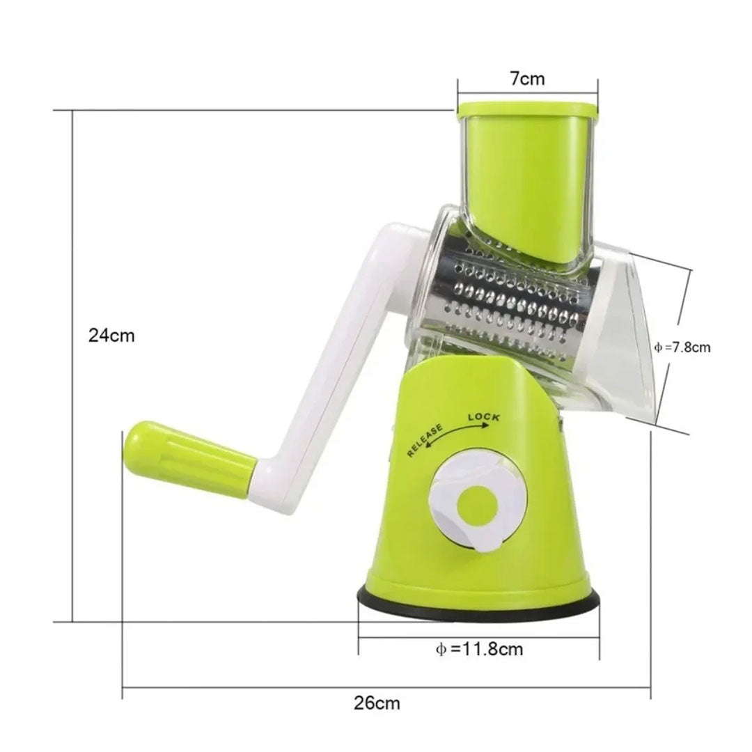 Manual Vegetable Cutter & Cheese Slicer with 3 Drums