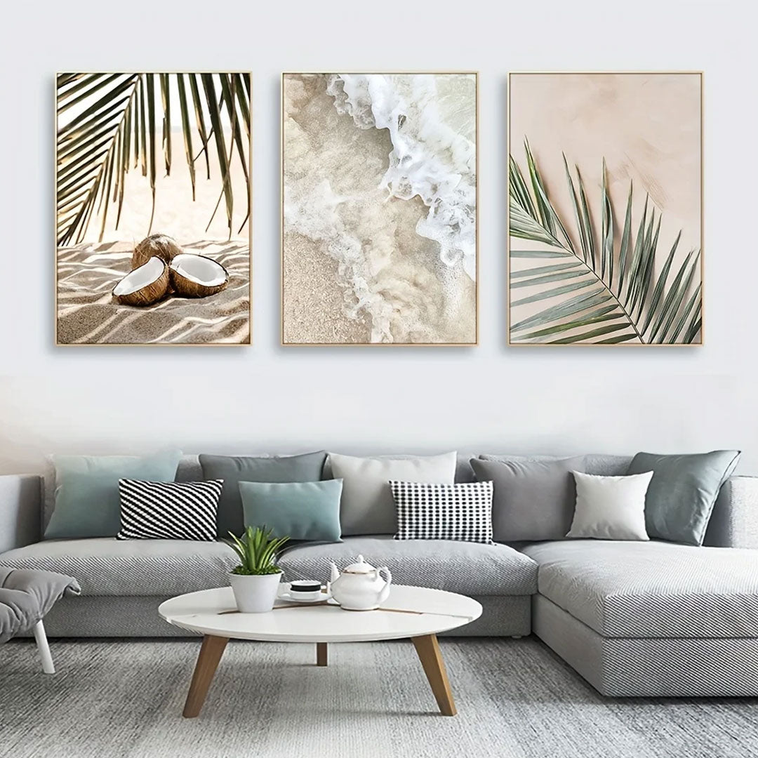 3-Piece Frameless Seascape Canvas Art Set