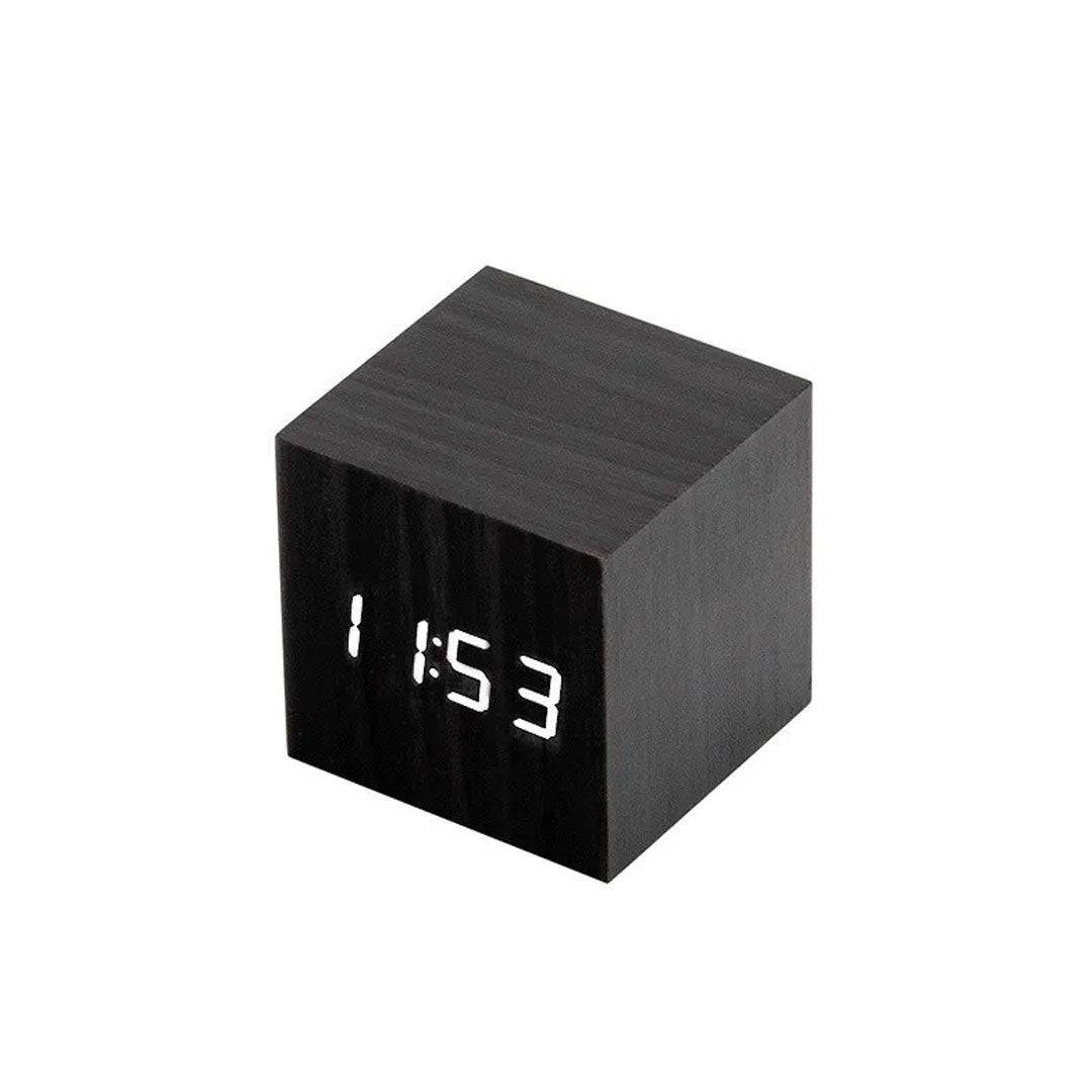 Sleek Simplicity LED Wooden Alarm Clock with Voice Control