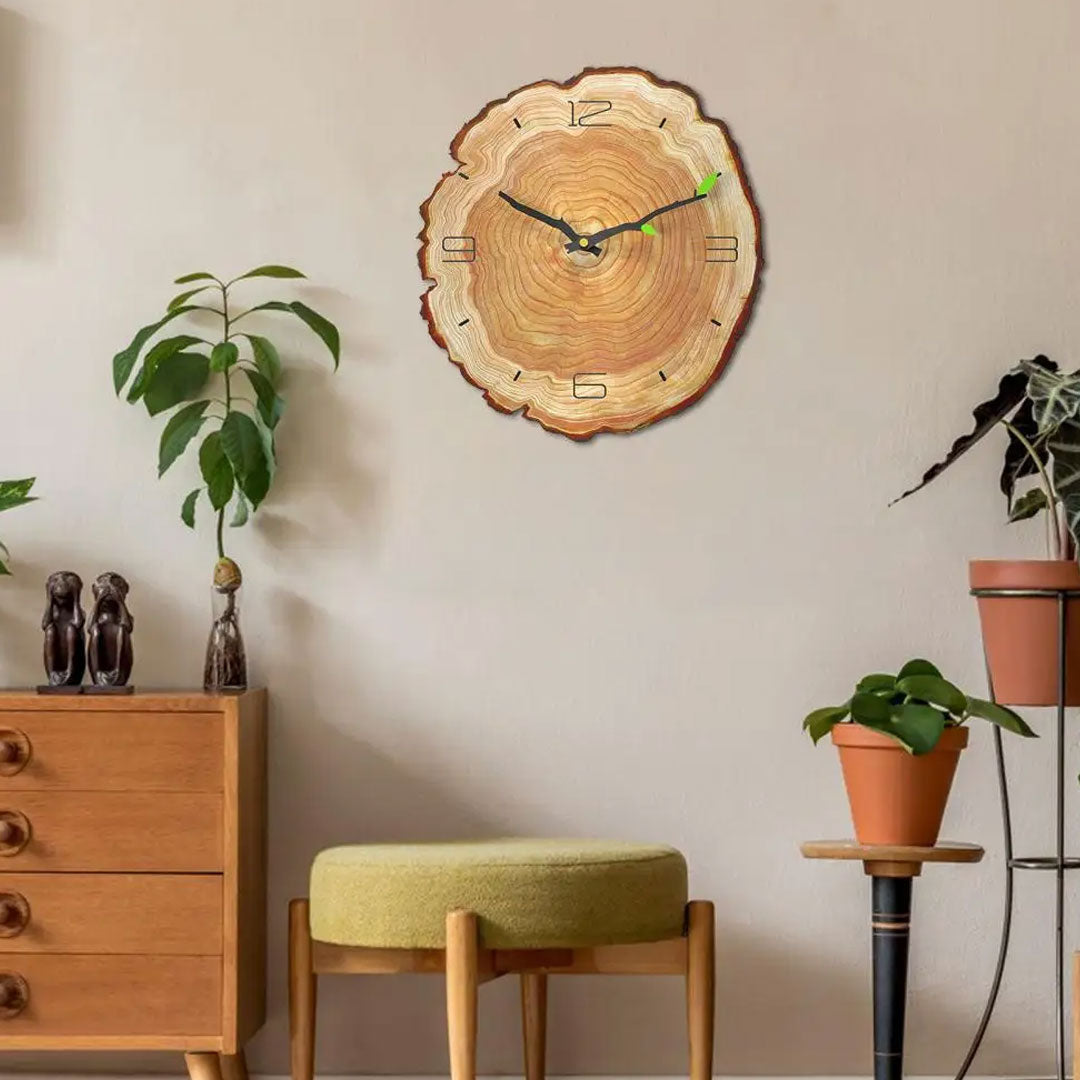 Rustic Charm Tree Stump Wood Wall Clock