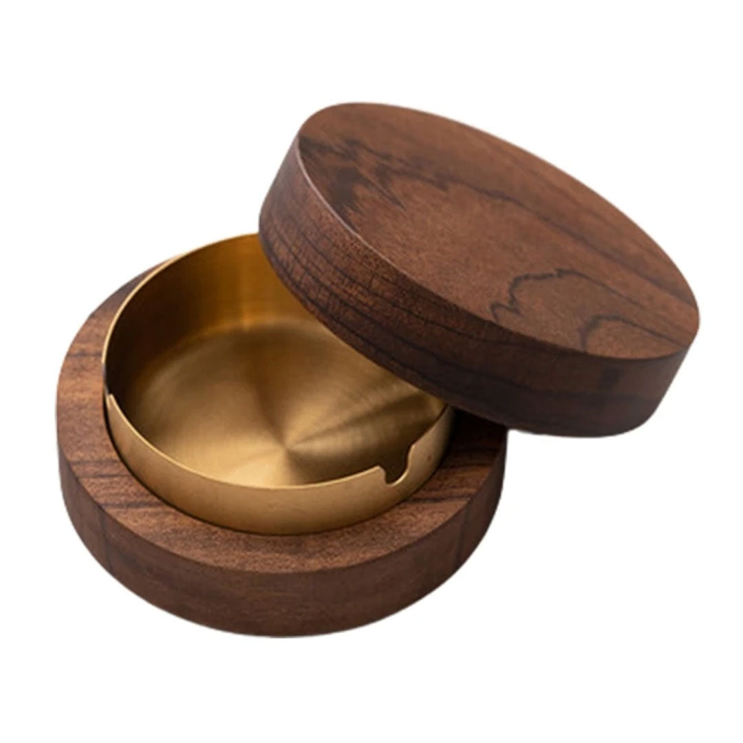 Sleek Walnut Ashtray Stylish Office and Home Decor