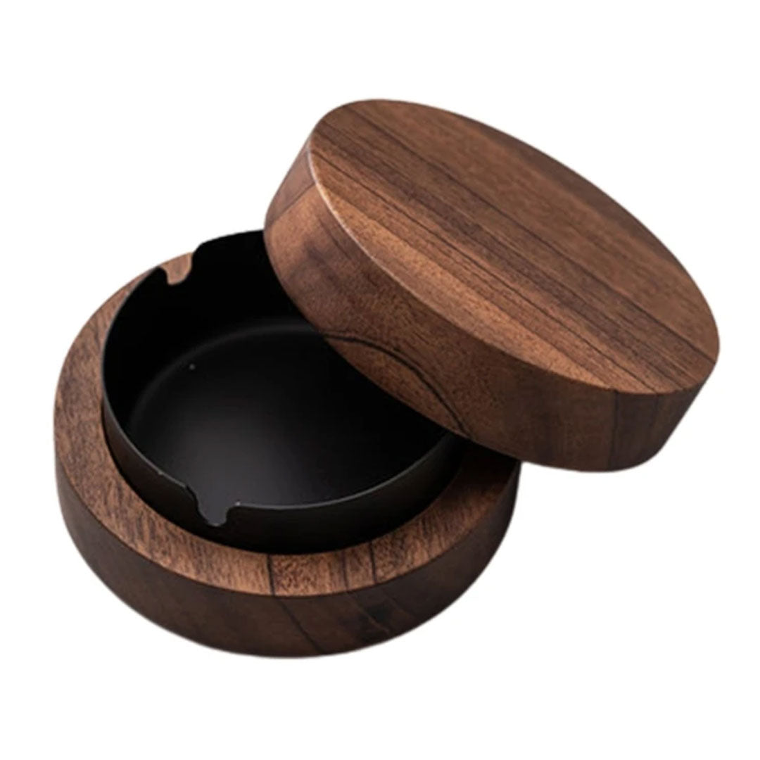 Sleek Walnut Ashtray Stylish Office and Home Decor