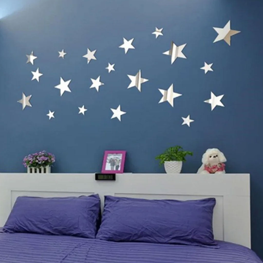 3D Acrylic Starry Reflections Mirror Wall Stickers