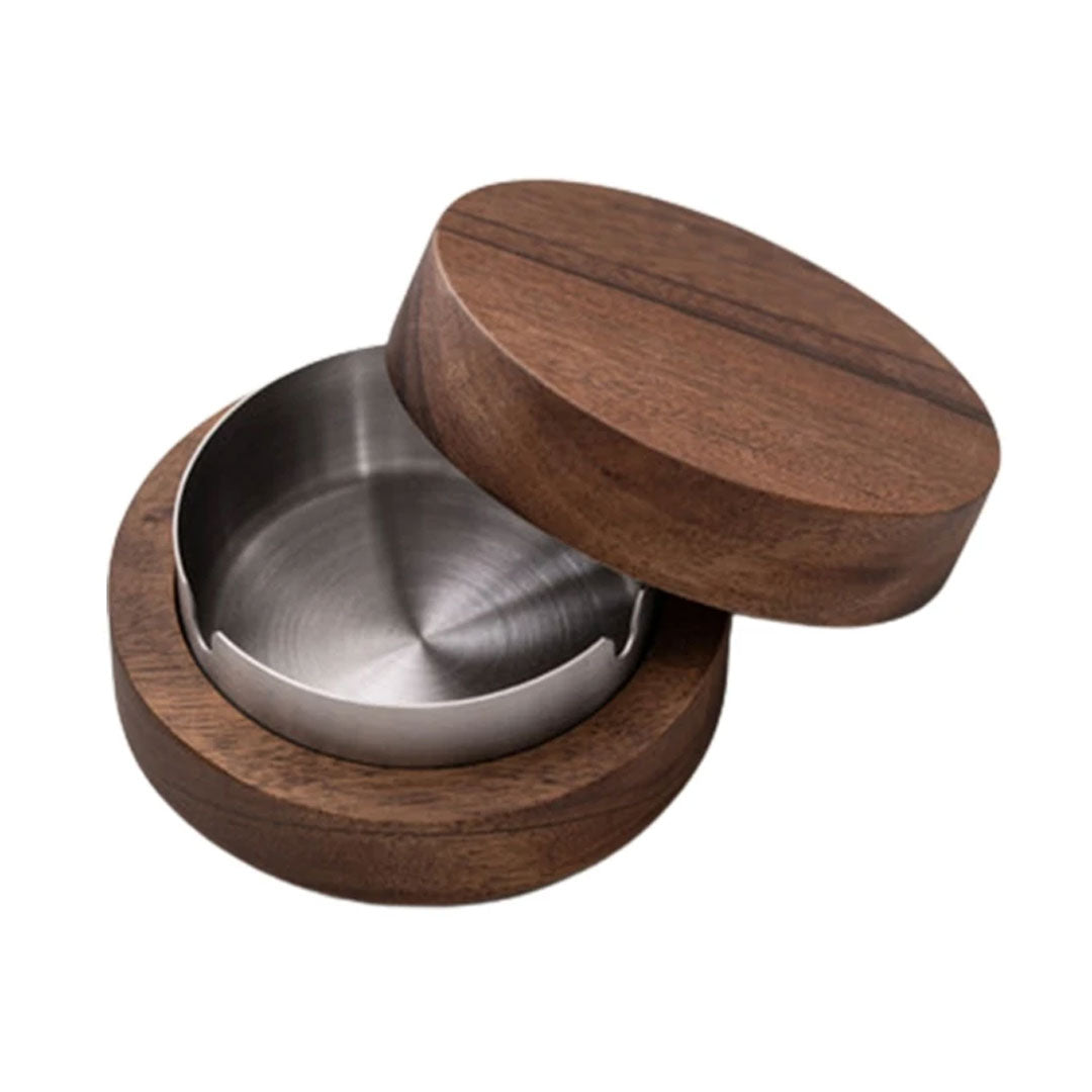 Sleek Walnut Ashtray Stylish Office and Home Decor