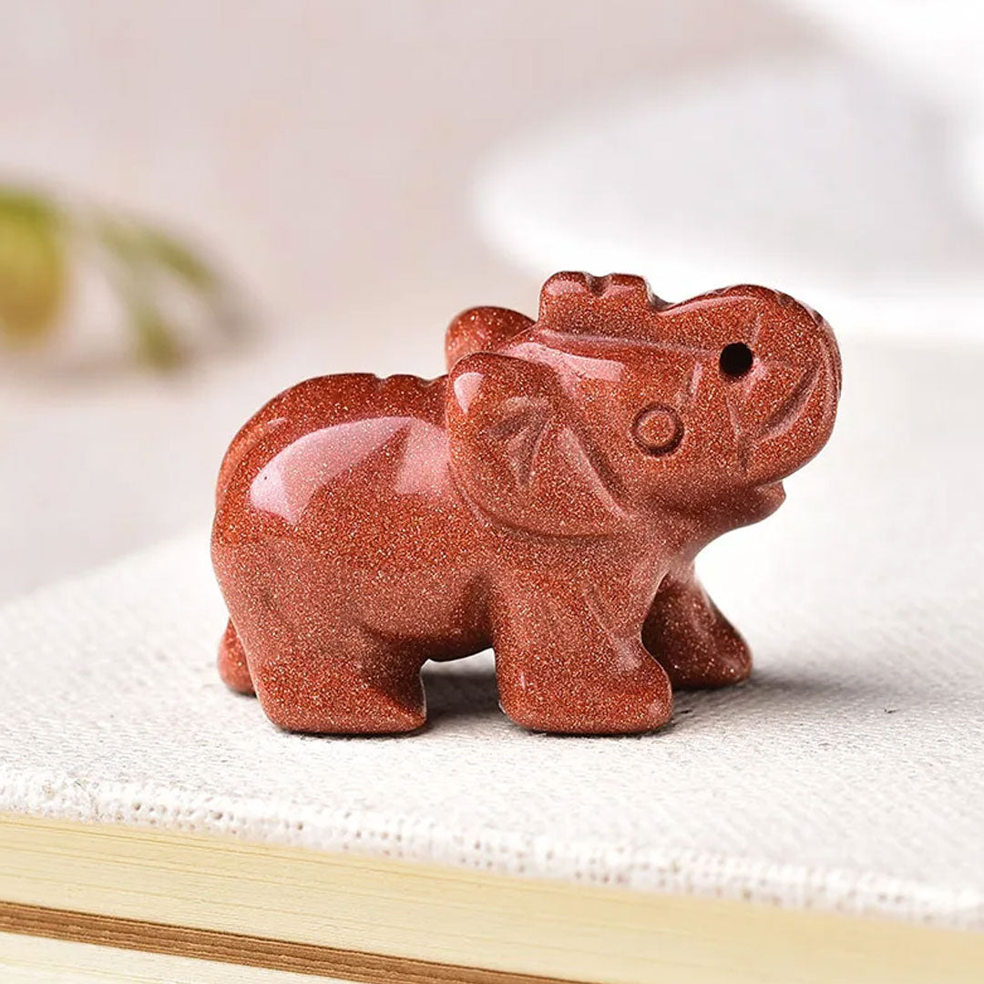 Gemstone Elephant Natural Crystal Decor for Home