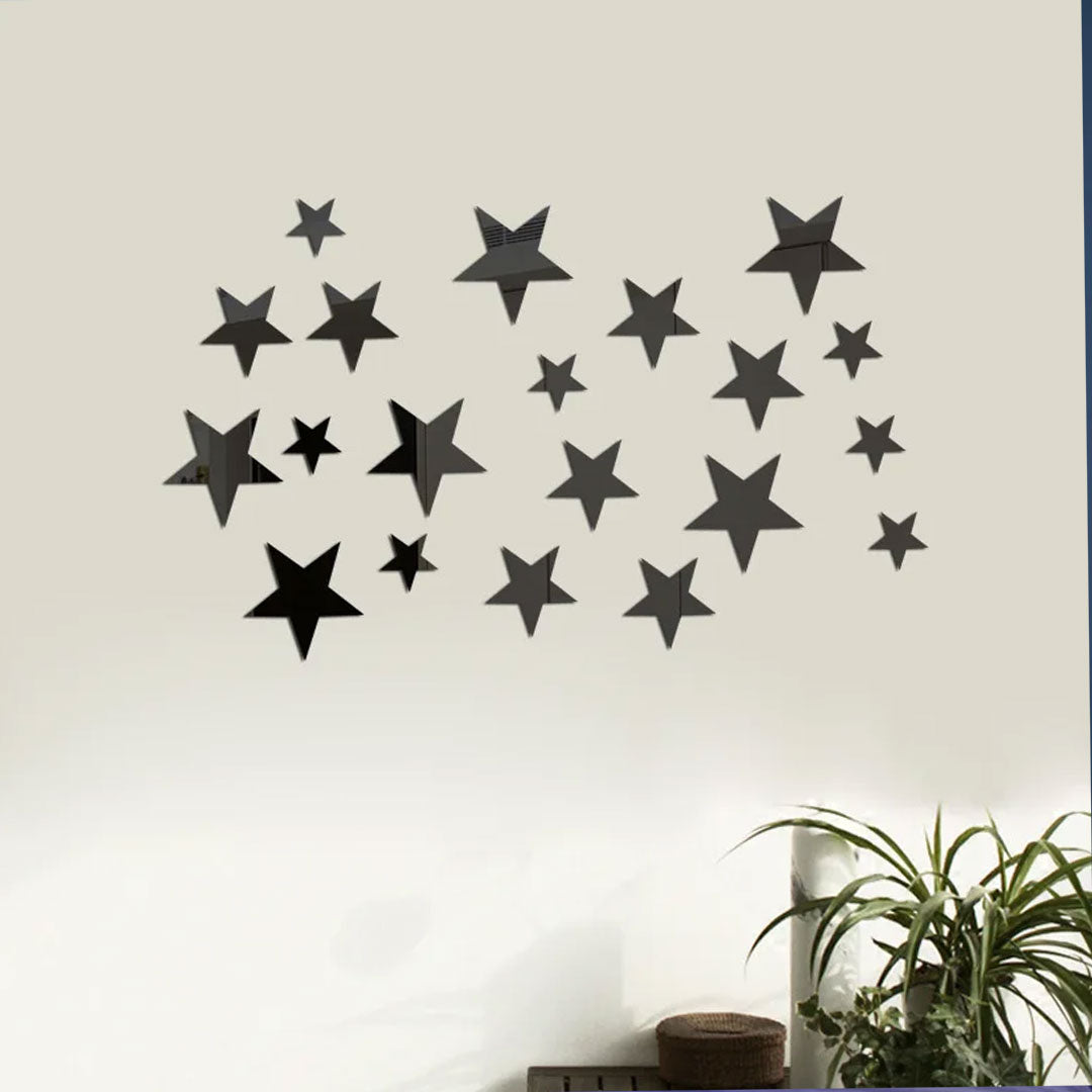 3D Acrylic Starry Reflections Mirror Wall Stickers