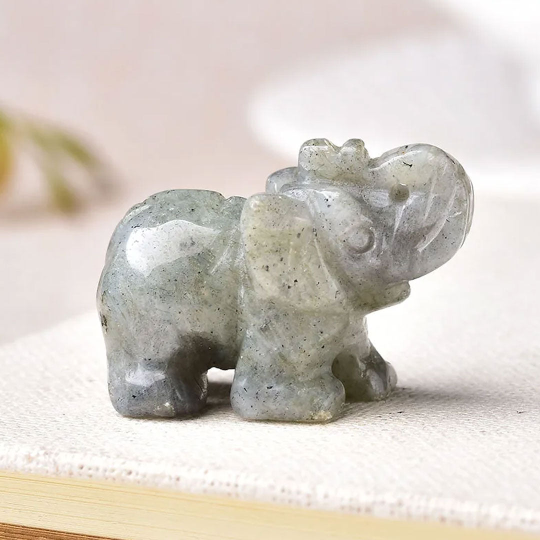 Gemstone Elephant Natural Crystal Decor for Home