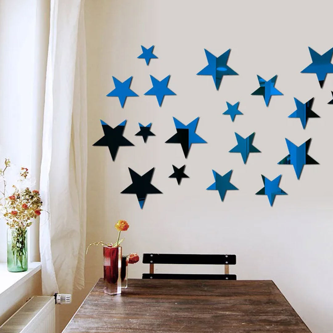 3D Acrylic Starry Reflections Mirror Wall Stickers