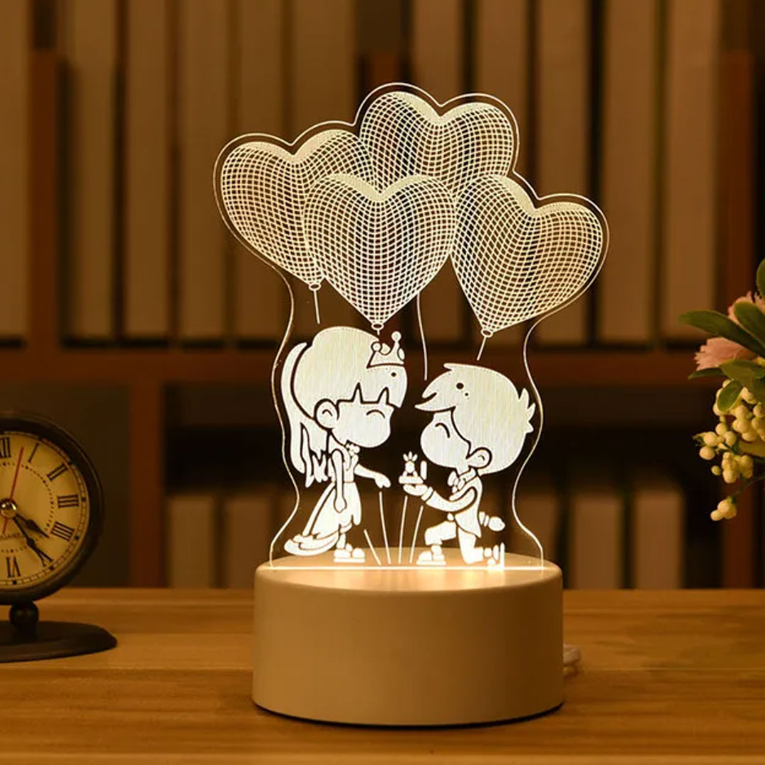 Love Glow 3D Acrylic LED Lamp for Romantic Nights