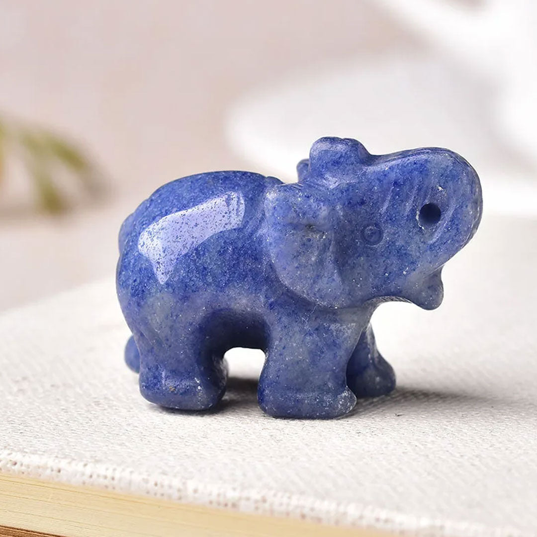 Gemstone Elephant Natural Crystal Decor for Home