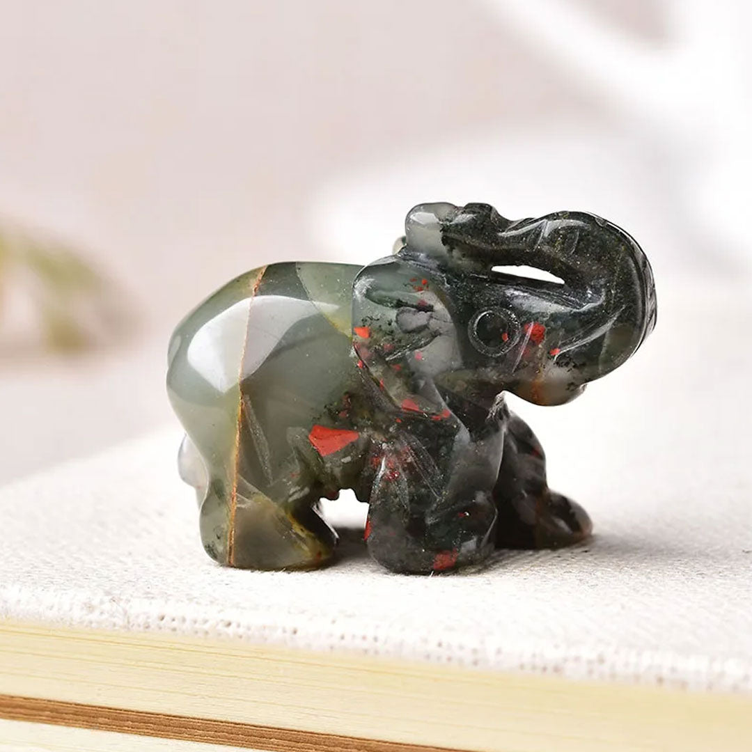 Gemstone Elephant Natural Crystal Decor for Home