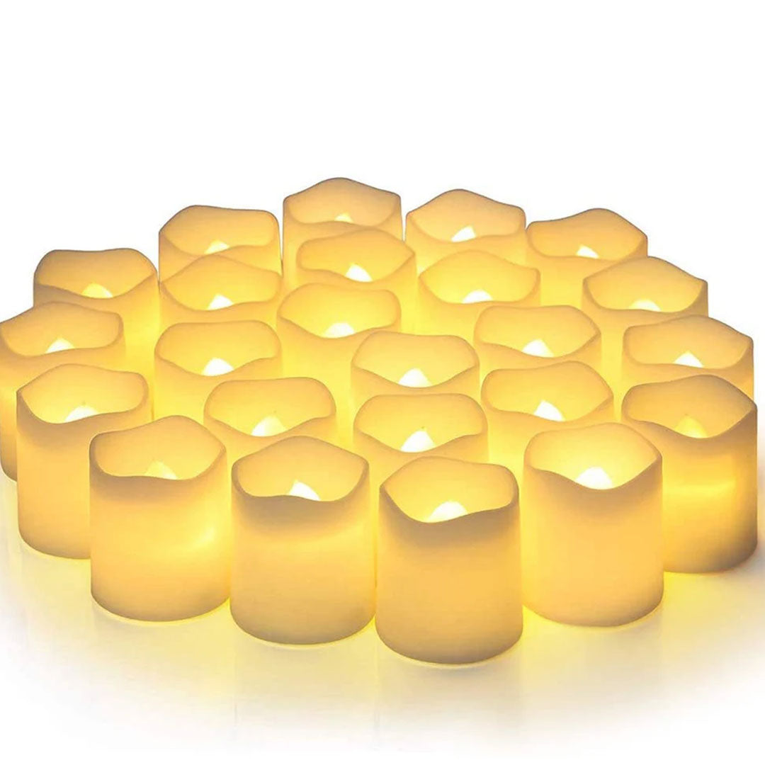 Glowing Wishes 24 Flameless LED Tea Lights for Festive Decor