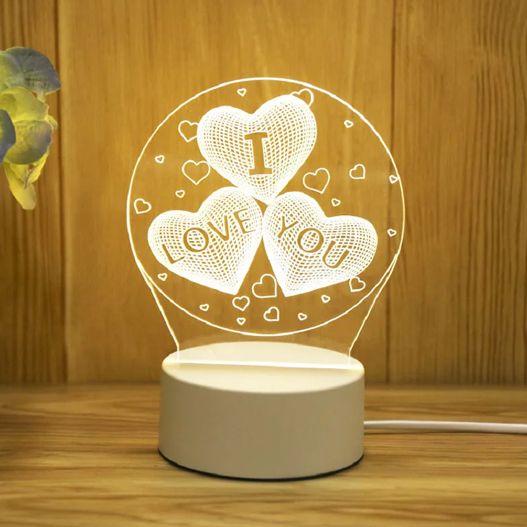 Love Glow 3D Acrylic LED Lamp for Romantic Nights