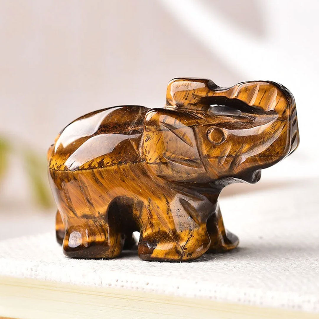 Gemstone Elephant Natural Crystal Decor for Home