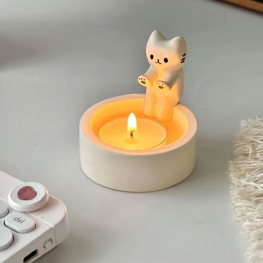 Adorable Kitty Creative Cat Candle Holder