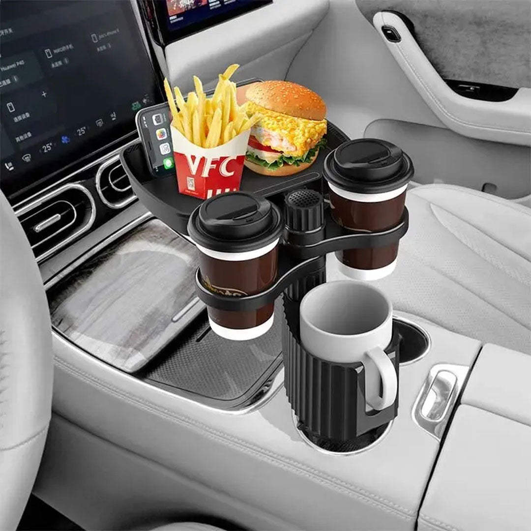 Detachable Car Cup Holder Expander Tray with Food Tray Table