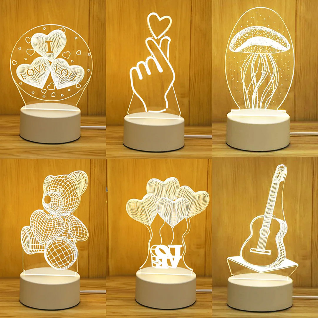 Love Glow 3D Acrylic LED Lamp for Romantic Nights