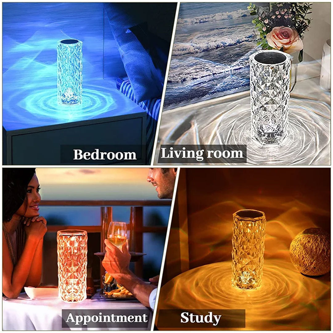 Dazzling Rose LED Crystal Table Lamp for Romantic Ambiance