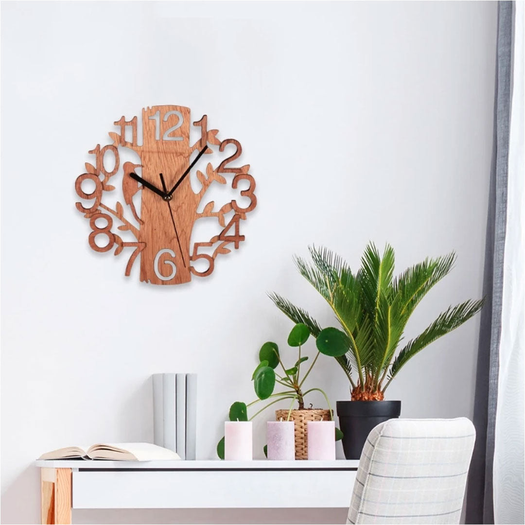 Tree Inspired Elegance 23cm Wooden Wall Clock